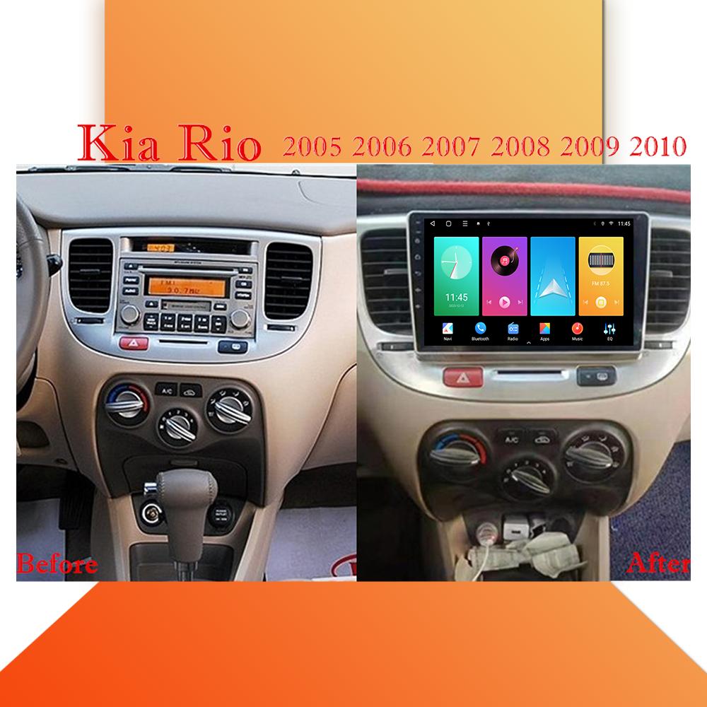 Car Radio Android Auto Carplay For KIA Rio 2005-2010 Multimedia Player Head Unit Stereo GPS Navigation BT WIFI 1+16GB
