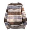Unisex Knit Sweater Round Neck Long Sleeve Thick Casual Pullover Youth Loose Fit Rabbit Hair Blend