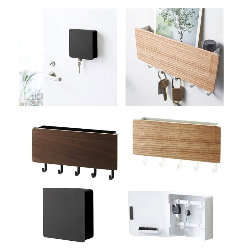 Stylish Entryway Mail and Key Holder with Double Rack and Hooks for Home Organizing Coats and Dog Leashes Daily Use