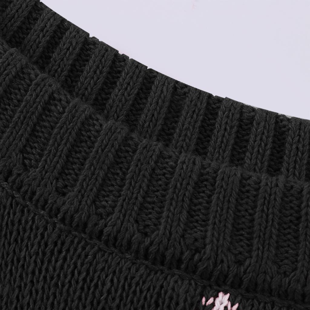 Women's Fashion Round Collar Christmas Long Sleeve Head Sweater Knitted Sweater