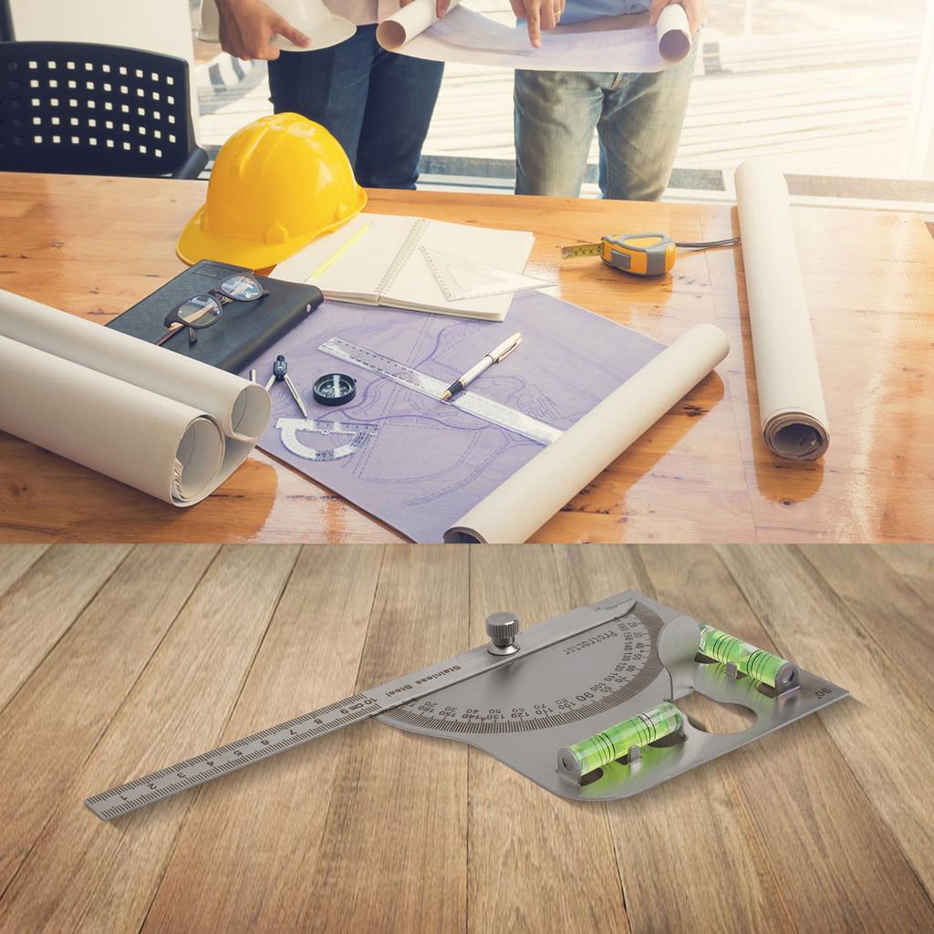 Angle Ruler Protractor Measuring Tools Woodworking Multi-Function Angle Gauge Stainless Steel Industrial Dividing Rule