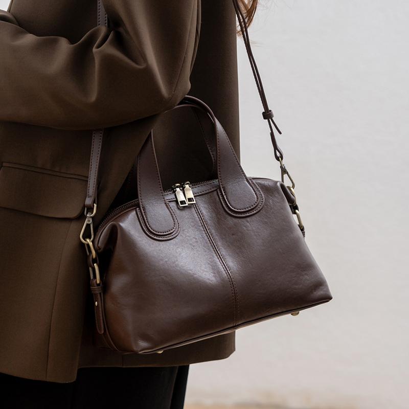 Women's new high-quality soft leather crossbody shoulder bag design cowhide handbag fashiable and luxurious leather pillow bag