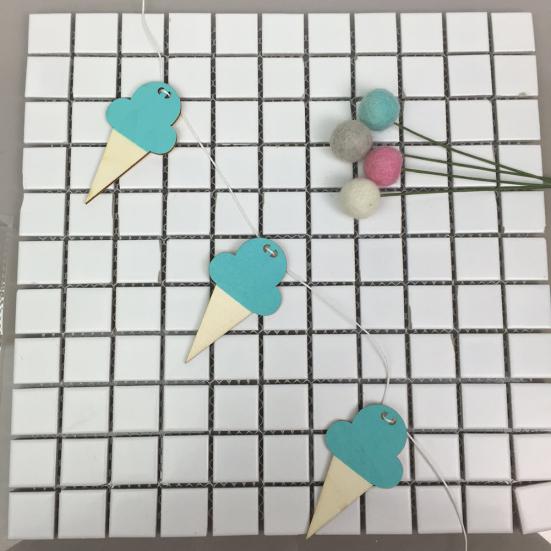 Ice Cream Shape Wooden Hangings Nursery Home Kids Bedroom Wall Decor