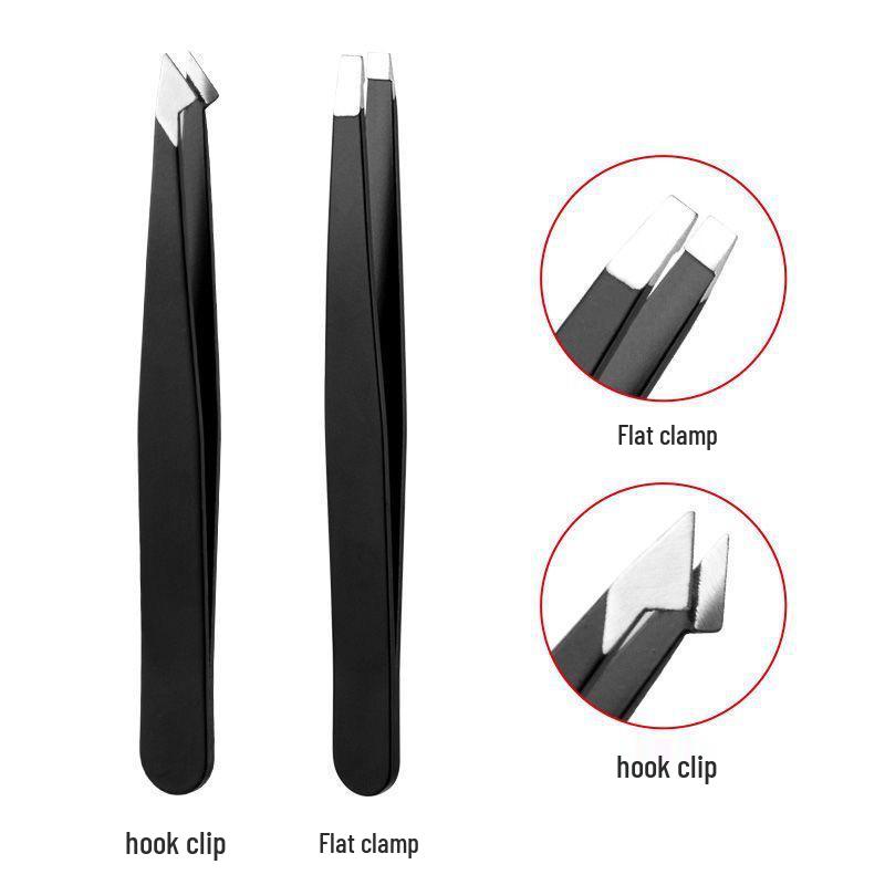 Stainless Steel Eyebrow & Beard Tweezers - Premium Plucking and Trimming Tool