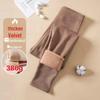 Women's Camel Wool High-Waist Leggings - Warm Lambskin, Plus Velvet, Thickened, Large Sizes for Autumn/Winter.