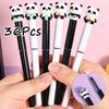 36Pcs Kawaii Panda Shape Cartoon Straight Liquid Quick Drying Gel Pen Stationery School Office Supplies Prize Gift Writing Tools Holiday Gift No