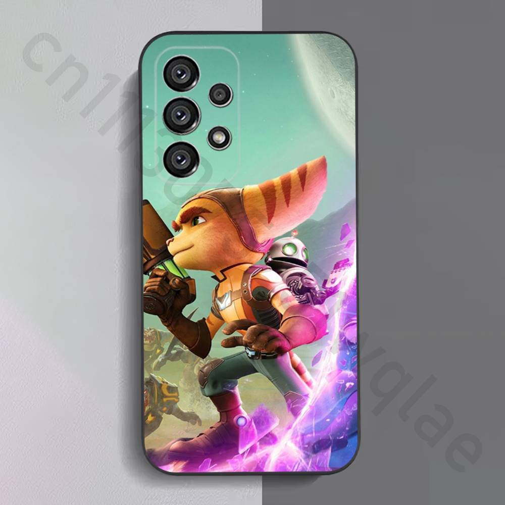 R-Ratchet Clank Handyhülle für Samsung S25 S24 S23 FE S22 S21 S20 FE plus Ultra Schwarz weiche Hülle