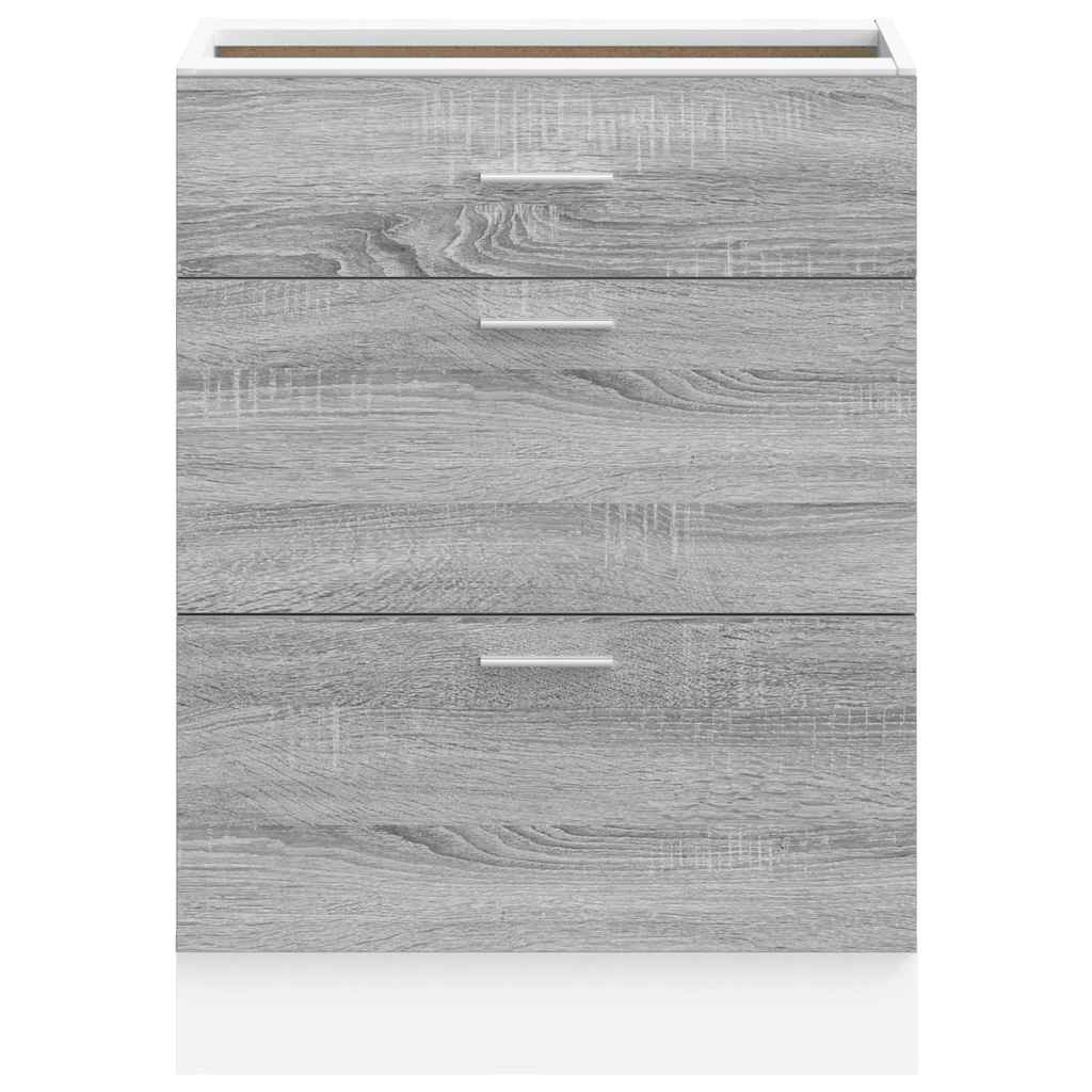 Lyon Kitchen Base Cabinet Grey Sonoma Wood Based Panel
