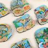 National City Scenic Cartoon Holz-Epoxid-Kühlschrankmagnet