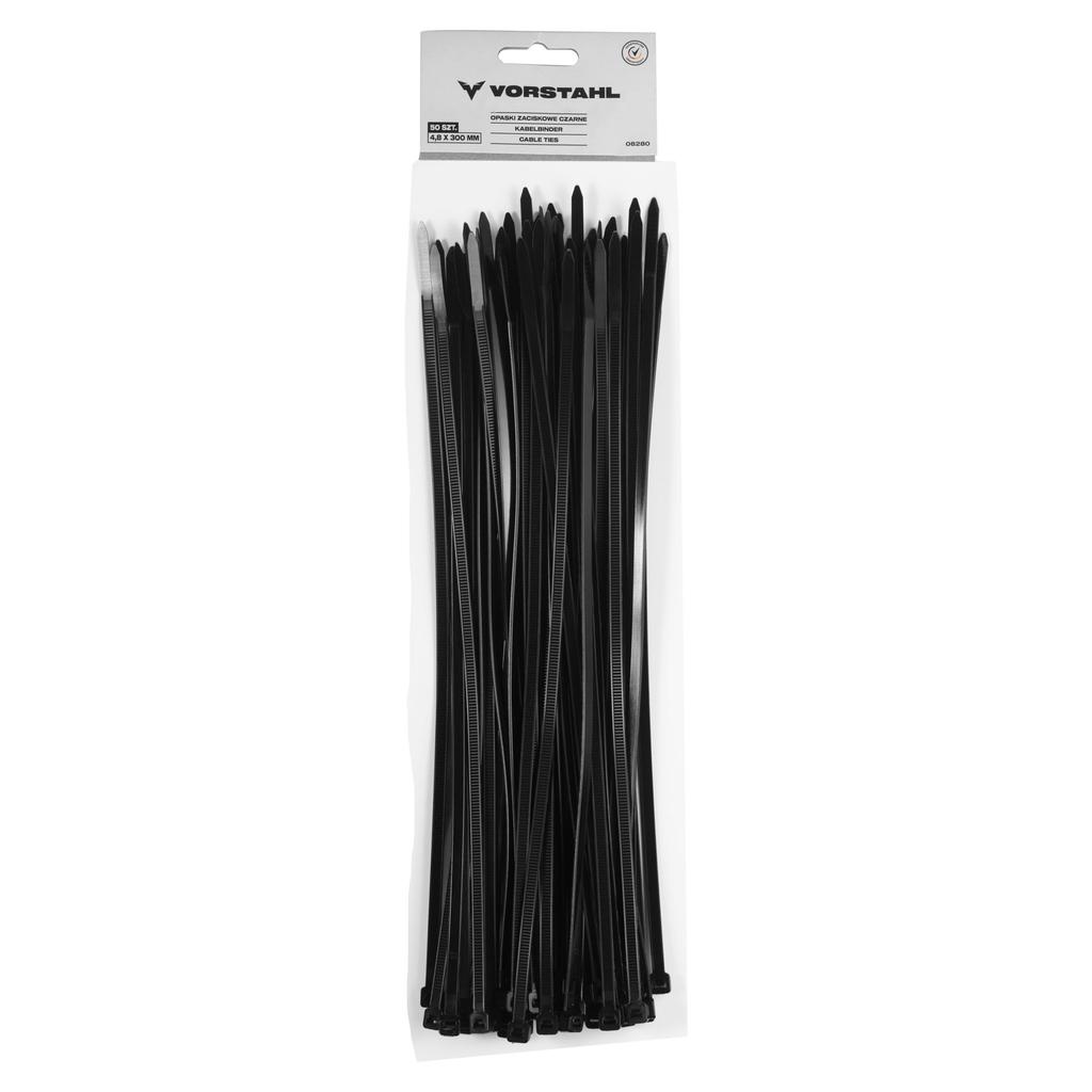CABLE TIES, BLACK TIES, 50 Pcs, 3.6 X 300 Mm, Vorstahl