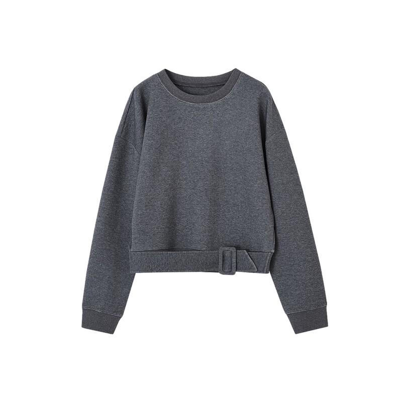 Demana Women's Air Layer Belted Drop Shoulder Sweatshirt