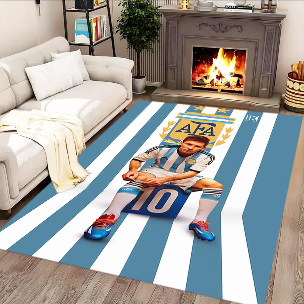 Argentina Messi Celebration rug for living rooms, bedrooms, home décor, and as gifts.