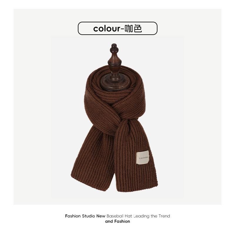 Scarf women's winter high-end red New Year's gift to keep warm and thickened student couple wool knitted scarf tide