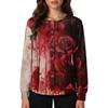 Women's Casual Fashion Single Breasted  Halloween Graphic Printed Nurses Tops