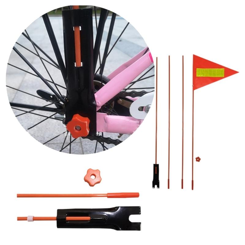 Bicycles Flags Rod for Cycling Waterproof Height Adjustable Bike Flags with Rod
