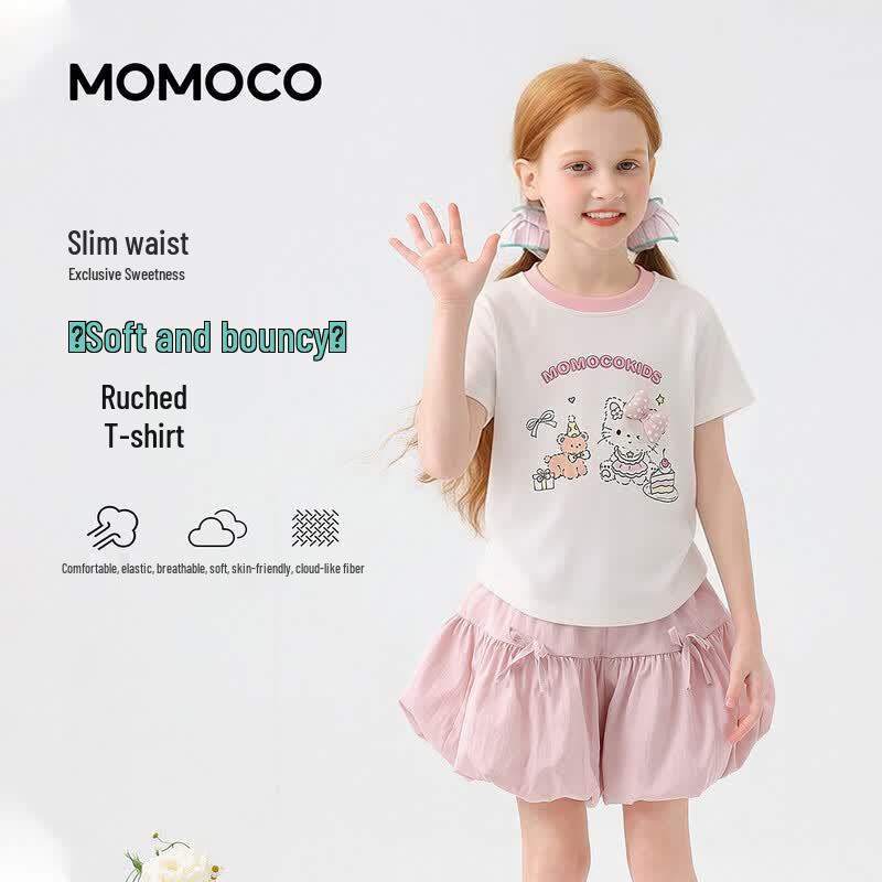 Летняя повседневная футболка для девочек MOMOCO 90