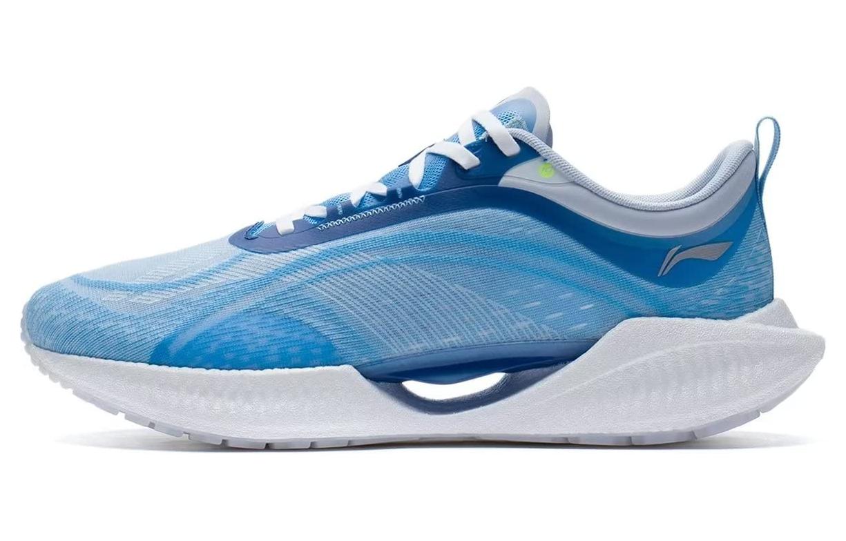 Li Ning Super Light 19 Амортизирующие Скользкие Устойчивые к истиранию Низкие Беговые Кроссовки Мужские Сине-Белые ARBS001-6 45