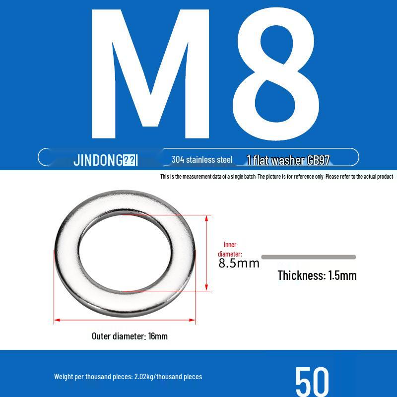 Stainless Steel 304/201/316 Oversized Thick Flat Washer Gasket Screw Washer GB97/GB96