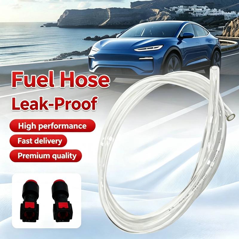 Universal 8mm Fuel Injection Fuel Line Straight Bent Dual Ends Oil Proof for Snowmobile Lawn Mower Fuel Pipe Replacement