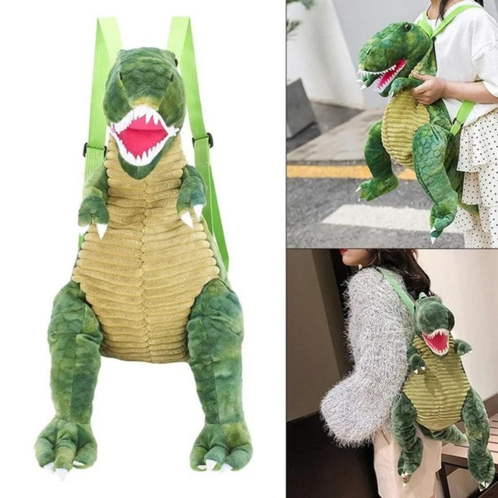 DINOBACK Kids Dinosaur Backpack, Adjustable Straps, Eye-Catching Design, Spacious Durable Comfortable, 38 x 20 x 14 cm