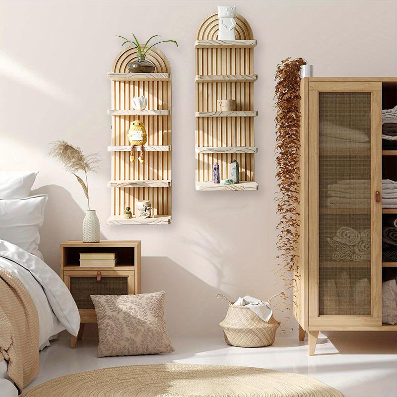 Bohemia Storage Rack Handmade Wood Multipurpose Wall Hanging Creative Crafts Ornaments Home Decoration