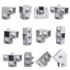 Square Pipe Fixed Joint Storage Rack Connector 3 Way Elbow Pipe Fitting for Fence Rail and Industrial Shelf Construction