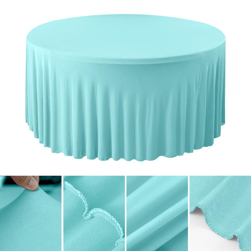 4/5/6FT Round Tablecloth Circular Polyester Table Cover Polyester Table Cloth for Hotel Banquet Birthday Party Table Decor