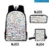  alla moda Popolare Divertente Gatti Freschi Stampa 3D 3pz/Set zaini per studenti Zaino per laptop Zaino Borsa a tracolla inclinata Astuccio