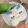 Female winter cute little orange plush cotton slippers warm home indoor confinement soft bottom bag head slippers