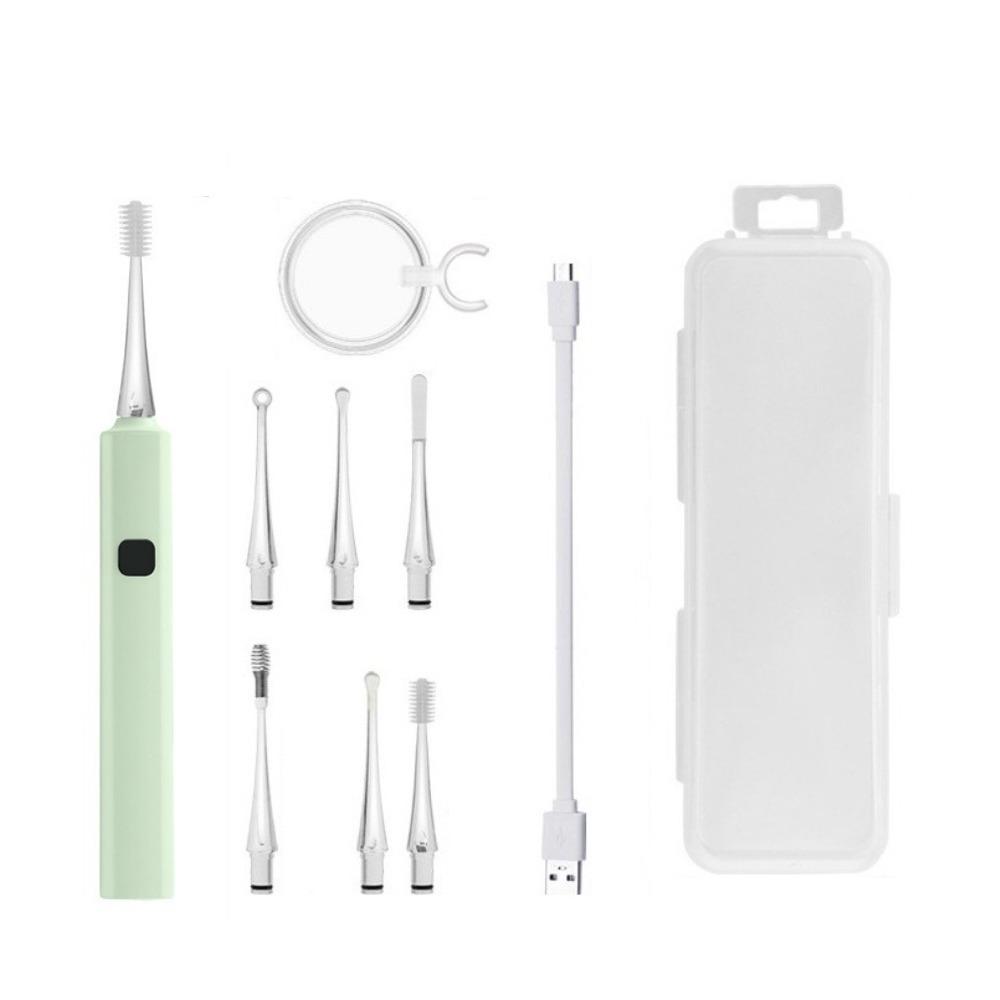 LED Light Baby Ear Cleaner 360 Degree Rotating USB Charging Luminous Ear Spoon Set Soft with Magnifying Luminous Ear Curette