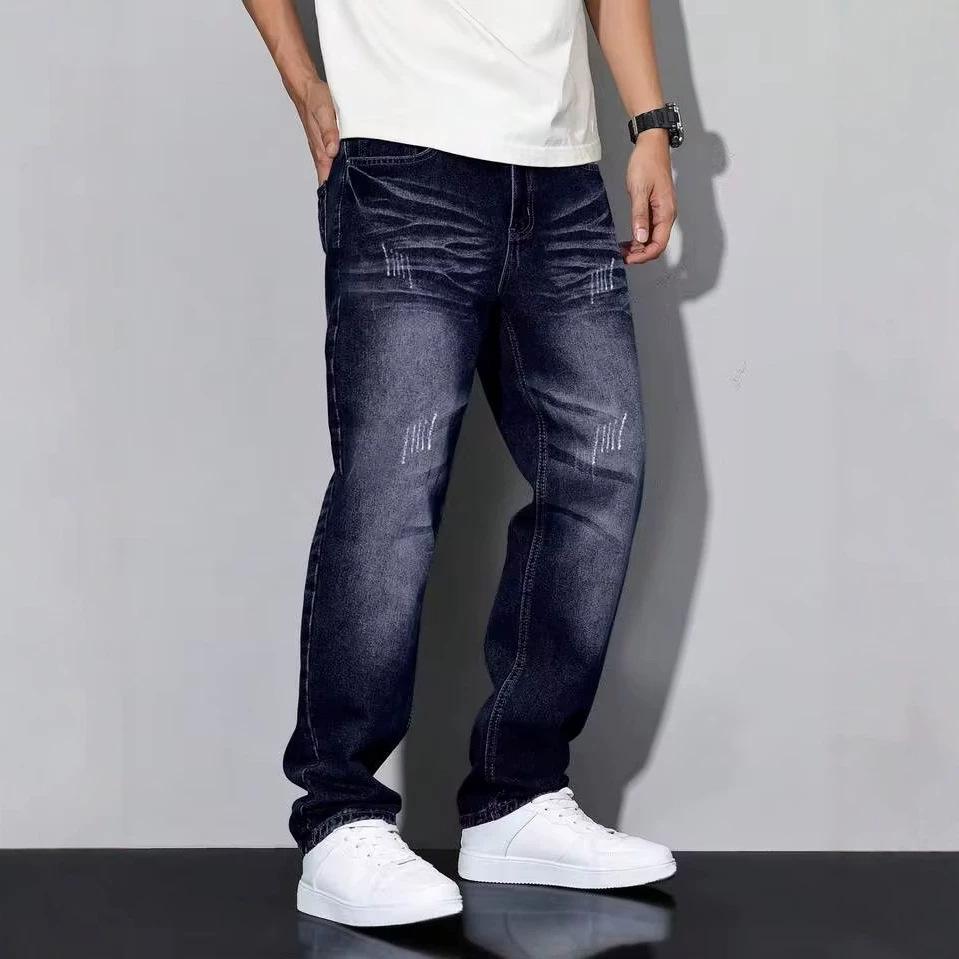 2026 summer men's jeans slim-fitting small straight pants men's elastic trend youth long pants