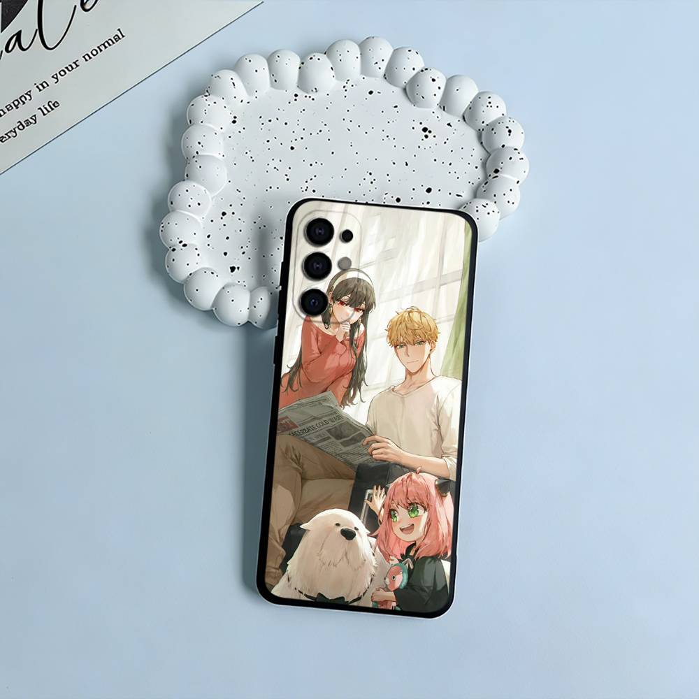 

S-X-F Spy- x- Family Black Soft Silicone Phone Case for Samsung S25, S24, S21, S22, S23, S30, Ultra, S20, Plus, FE, Lite Samsung S22ULTRA5G