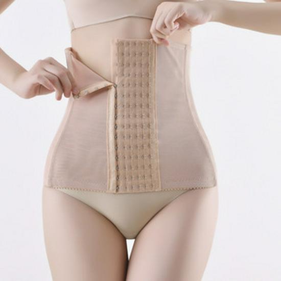 Breathable 3-Row Steel Boned Waist Shaping Vest with Lace & 17 Buttons