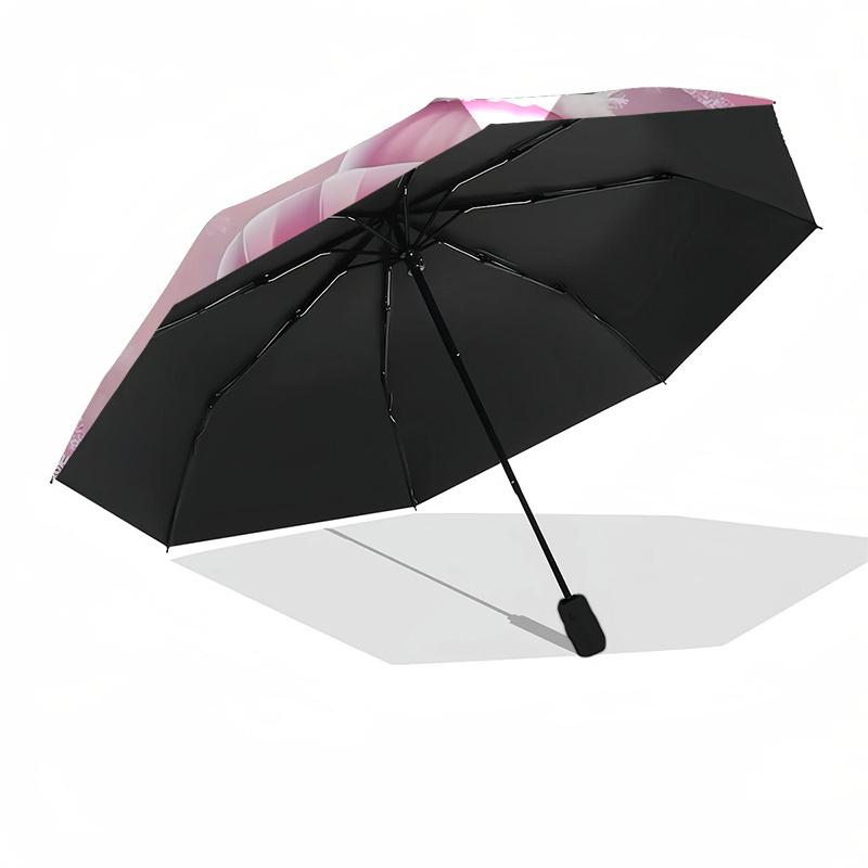 1pc Snowman Fashionable Automatic Opening/Closing Folding Umbrella with 8 Iron Bones, Plastic Handle yy251015055