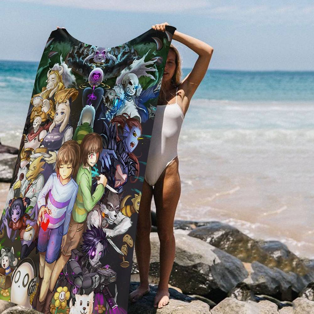 Game U-Undertales Bath Towel Microfiber Soft Water Absorbing Breathable For Girl Kids Decorative Cartoon Beach Towel