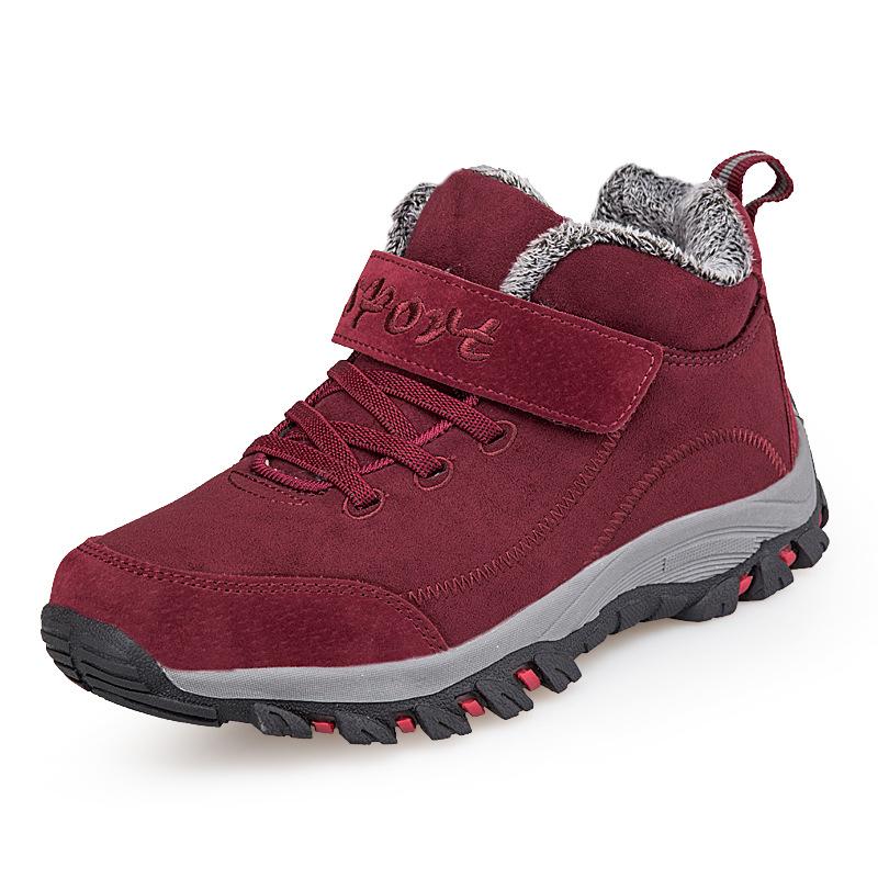 Women Winter Velvet Snow Boots Casual Lace Up Warm Outdoor Cotton Shoes Large Thick Anti Slip Sport Shoe 35-45