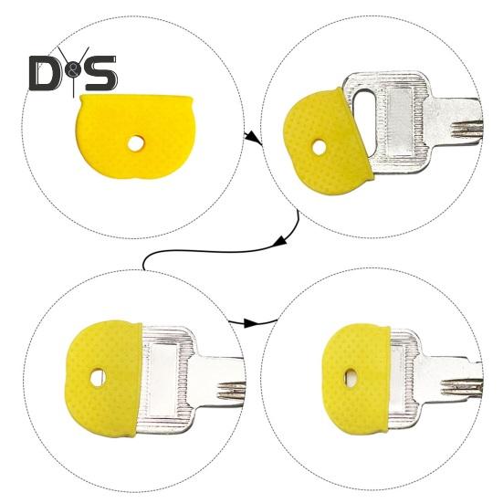 24/32/40 Pcs Colored Key Caps Flexible Round Rubber Key Covers Semi-circular Key Tags Identifiers for House Keys Non Odd-Shaped Keys