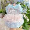 Summer New Pet Chiffon Dress Small Pet Clothing Bichon Frise Pomeranian Dog Fairy Dress Pet Cat and Dog