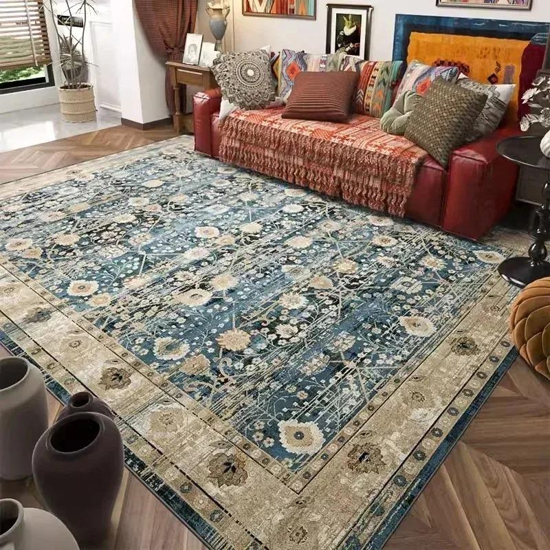 

Retro Bohemian Floral Rug for Living Room Abstract and Pastoral Bedroom Decor 40x60cm