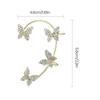 Women Butterfly Earrings Fashion Zircon Ear Hook Clip-On Cartilage Non-Pierced Earrings