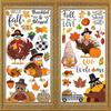 Thanksgiving Window Clings Double Sided Fall Leaves Autumn Window Clings for Glass Cute Turkey Gnome Autumn Window Stickers Fall Window Stickers Home