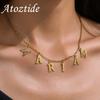 Atoztide Personalized Custom Name Necklace Multiple Letters Pendant Stainless Steel for Women Men Fashion Birthday Jewelry Gift