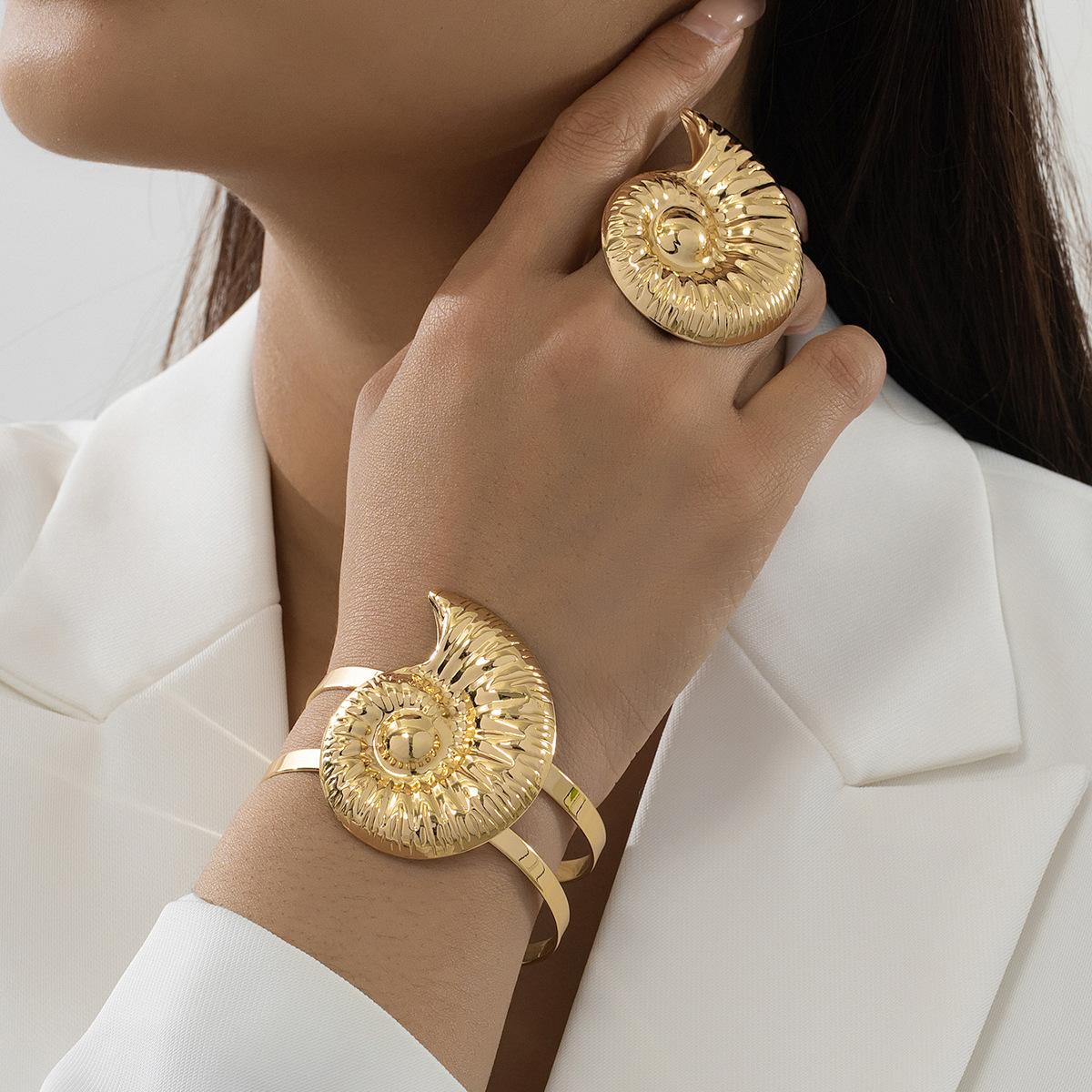 

Модный комплект ювелирных изделий браслет кольцо для женщин дамы золотой