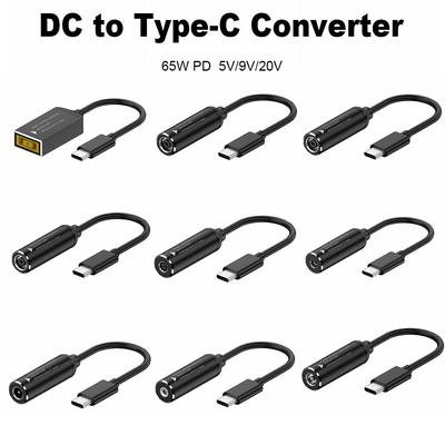 5v 9v 12v USB C 5.5X2.5 7.4X5.0 4.5X3.0mm Connector DC To Type C Converter PD 65W Power Adapter