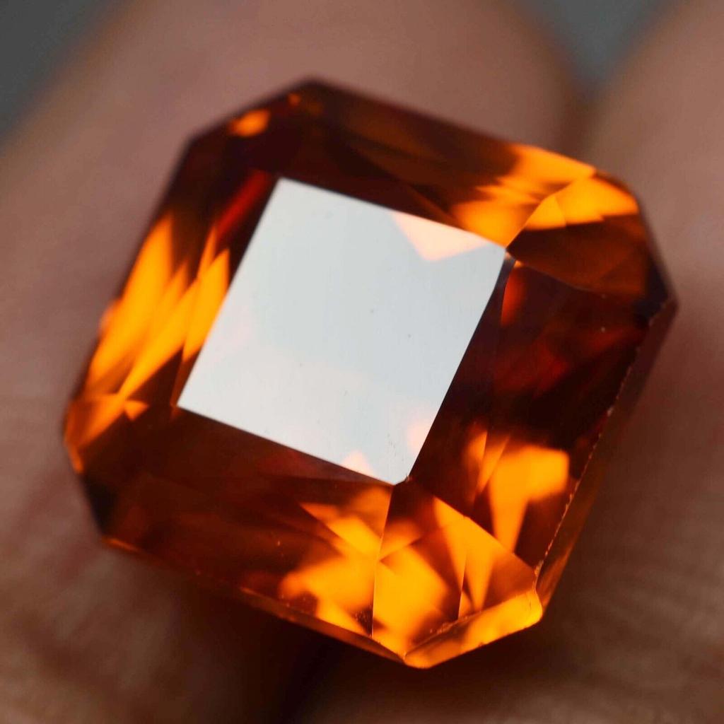 Ring Size 8.50 Ct Natural Orange SAPPHIRE Square Shape CERTIFIED Loose Gemstone Y-321143180