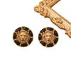 Animal Weaving Lion Head Earrings Three-dimensional Retro Vintage High-end Palace Fashion