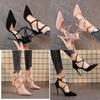 Summer Kimono Sandals With Cross Strap Heels For Nightlife And Party Wear