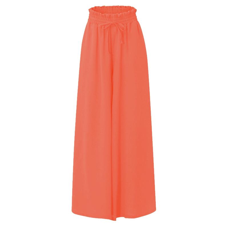 Women's High-waisted Wide-leg Culottes with Elastic Waistband - European and American Summer Style