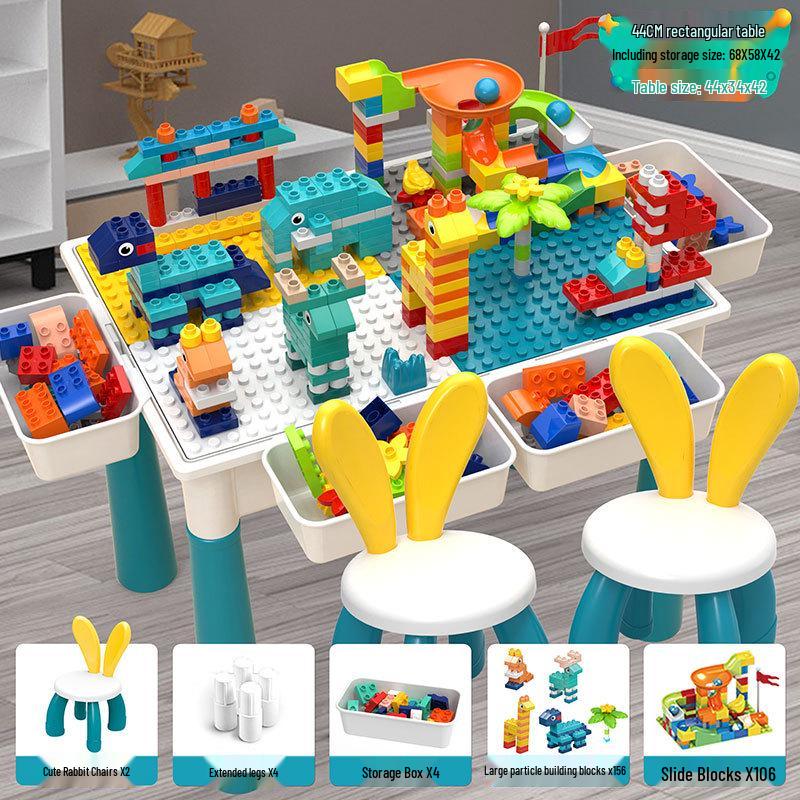 Multifunctional Building Block Table for Early Education – Large Particle Puzzle Toy for Boys and Girls Aged 3-5, Perfect Birthday Gift.