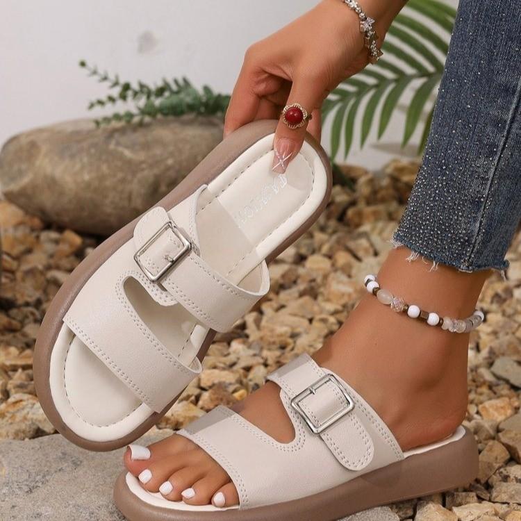 

Fashion Summer New Buckle Beach Shoes Boys Casual Fashion Sandals for Girls Childrens Soft Sole Roman Slippers Casual Shoes 35 белый